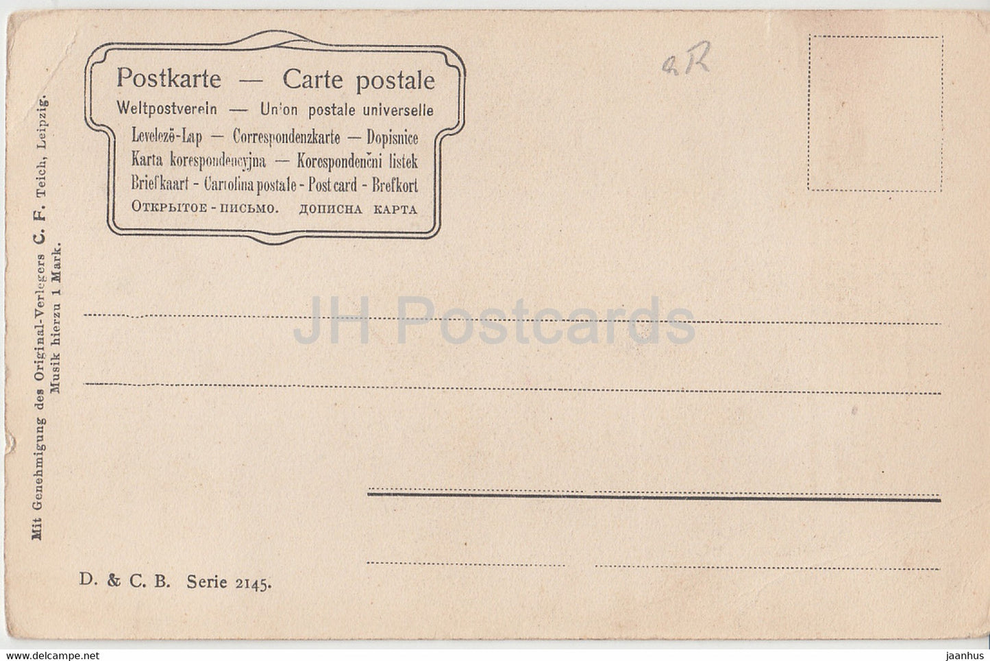 Am Elterngrab - femme - D &amp; CB - Série 2145 - carte postale ancienne - Allemagne - inutilisée