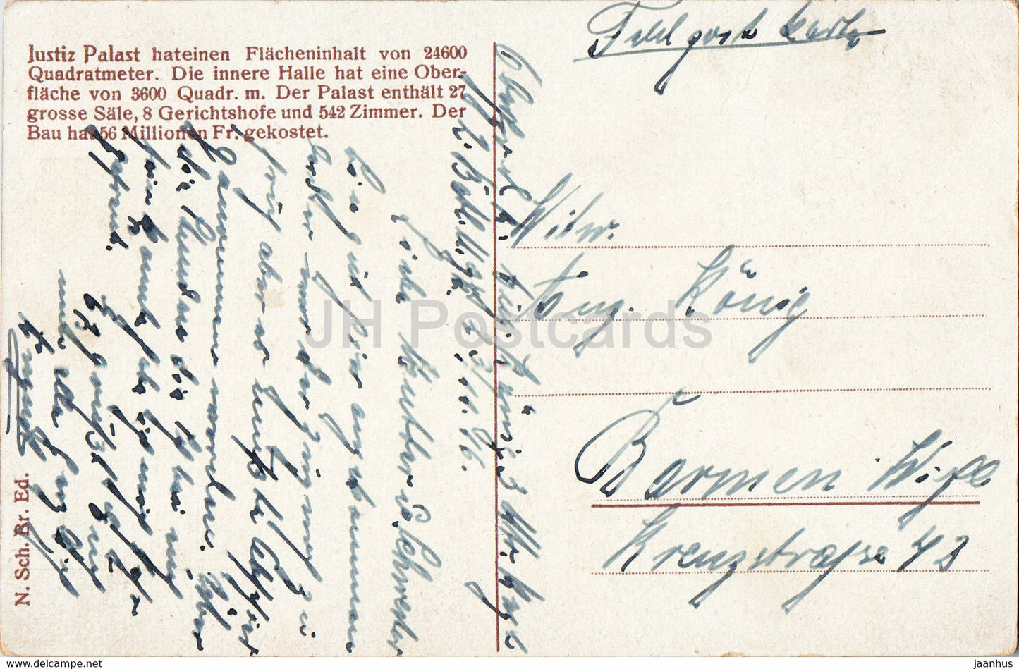 Bruxelles - Bruxelles - Palais de Justice - Justiz Palast - carte postale ancienne - 1916 - Belgique - utilisé