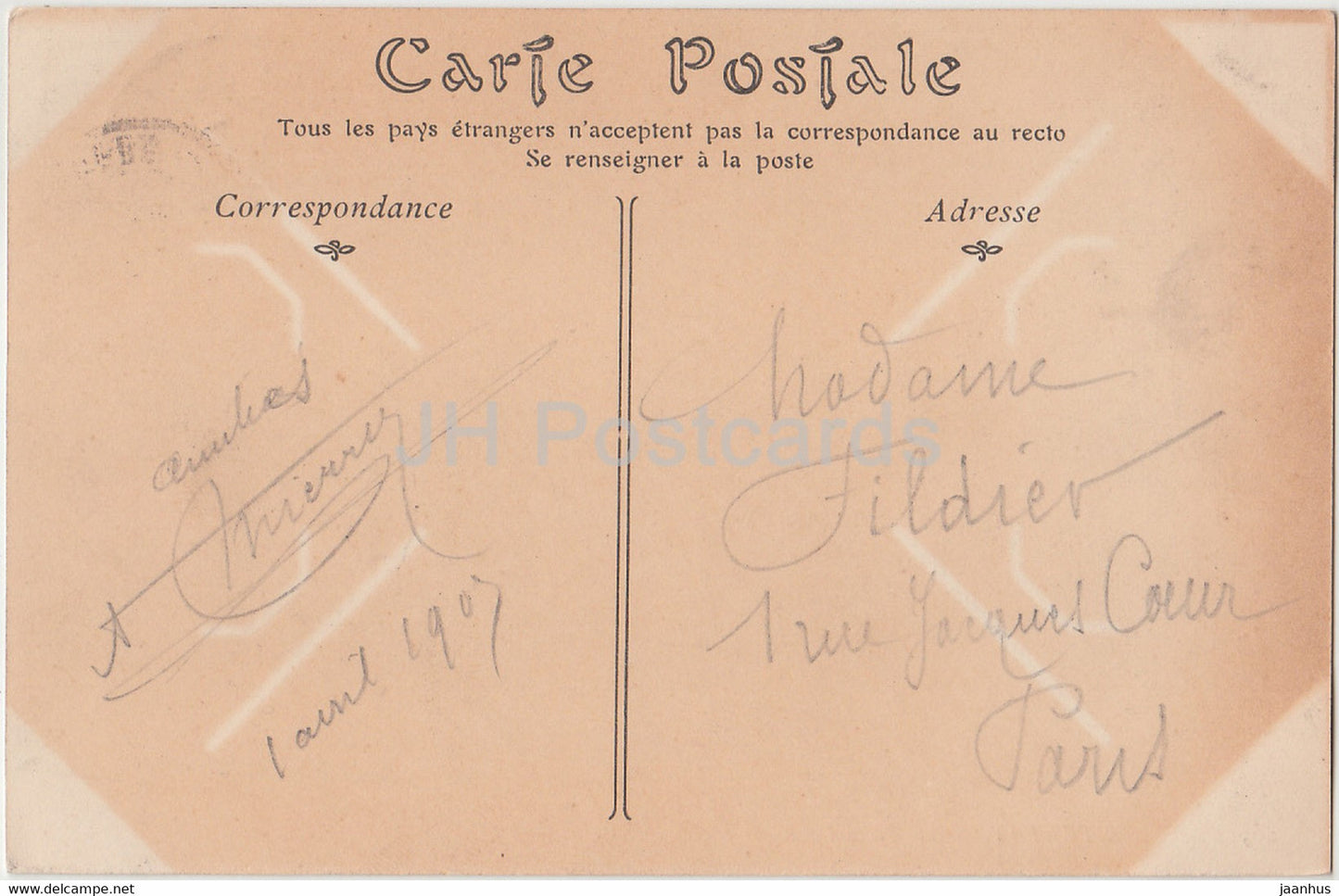 Etretat - La Porte d'Amont - Mer montante - 205 - alte Postkarte - 1907 - Frankreich - gebraucht