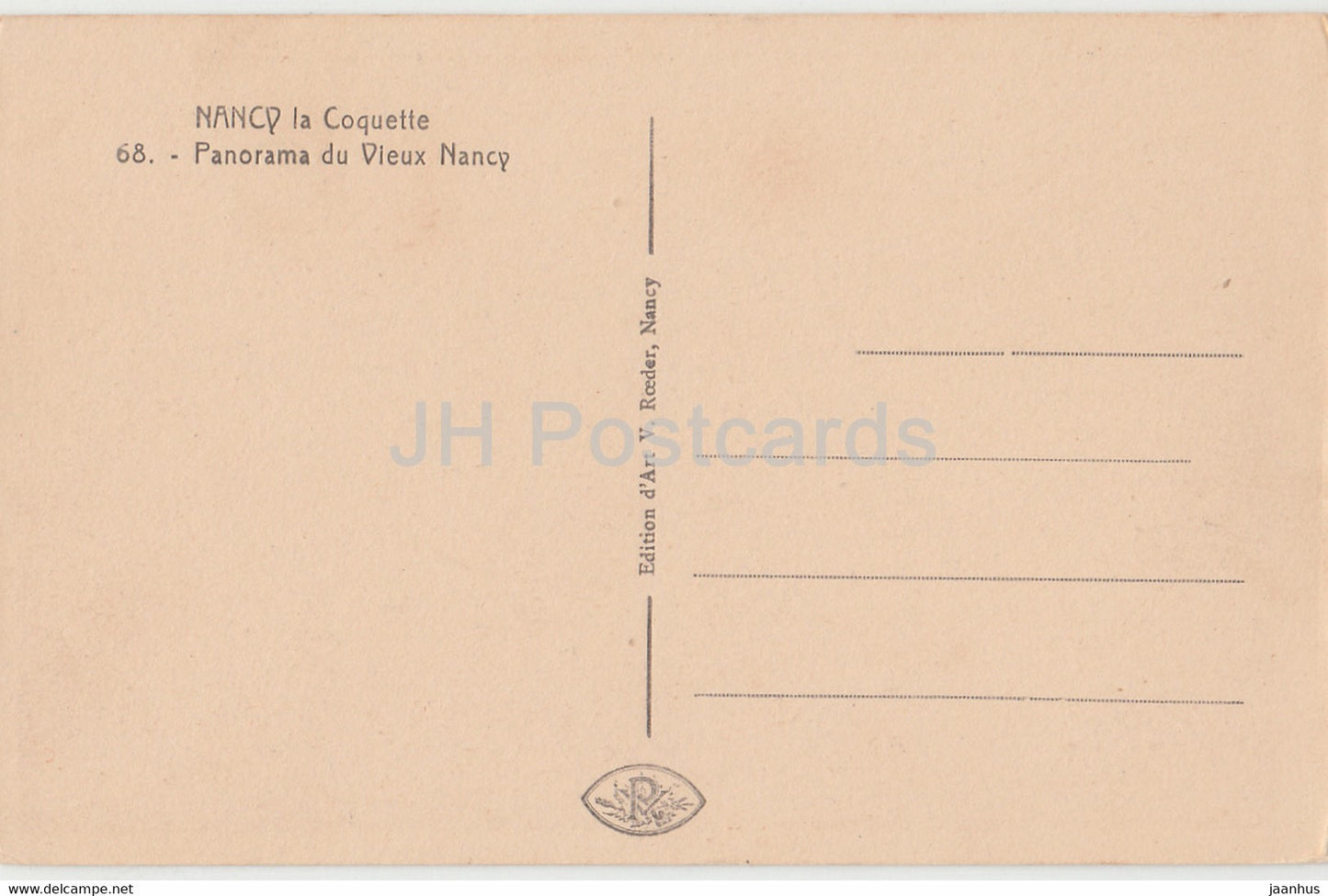 Panorama du Vieux Nancy - 68 - old postcard - France - unused