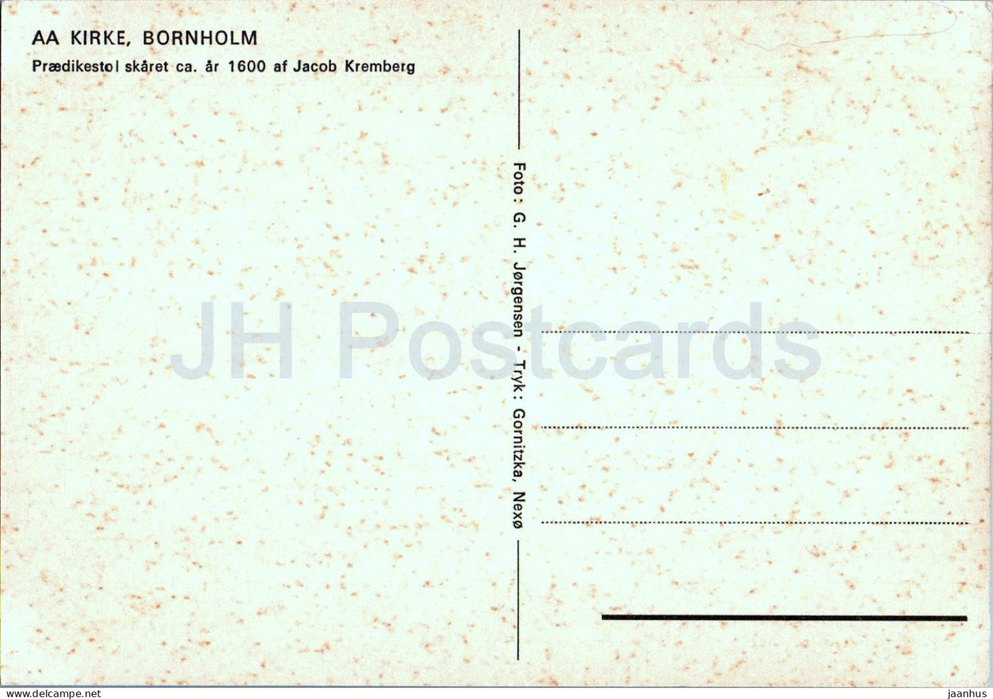 Bornholm - Aa kirke - Praedikestol skaret - Pulpit carved - church - 8986 - Denmark - unused