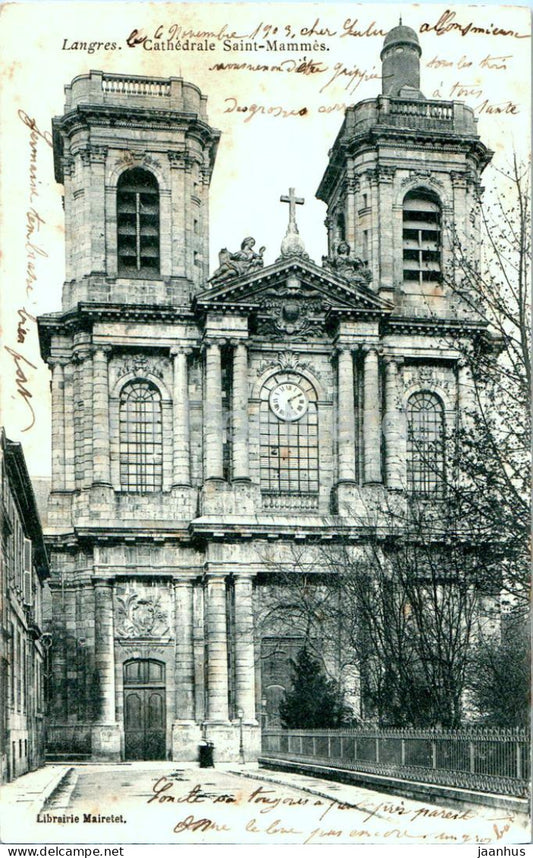 Langres - Cathedrale Saint Mammes - cathedral - old postcard - 1903 - France - used - JH Postcards