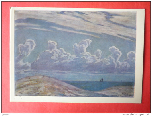 painting by P. Kalpokas - Clouds , 1926 - lithuanian art - unused - JH Postcards