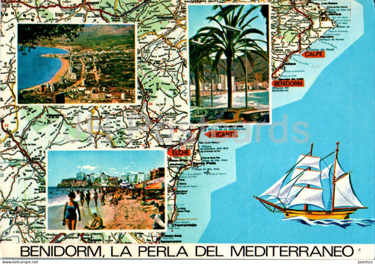 Benidorm - La Perla del Mediterraneo - 120 - 1987 - Spain - used - JH Postcards