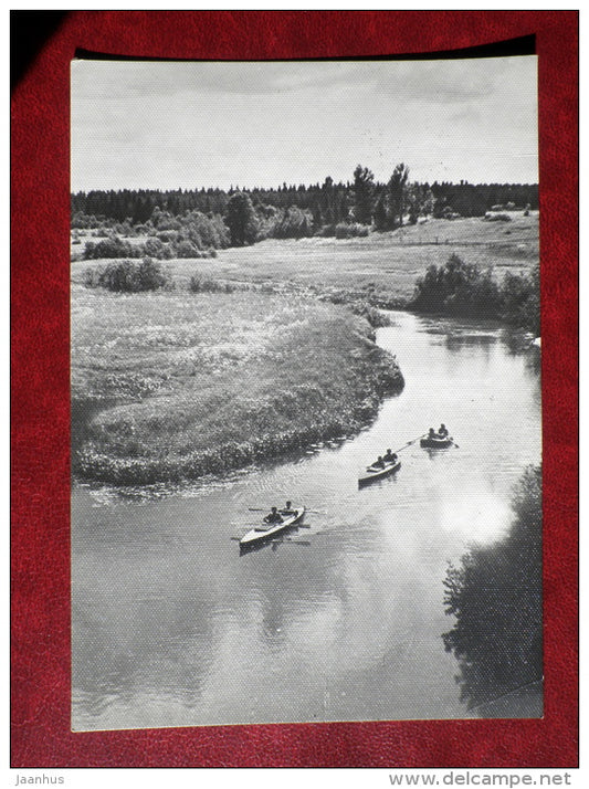 Väike-Emajõgi river near Tsirgulinna - boats - 1963 - Estonia USSR - used - JH Postcards