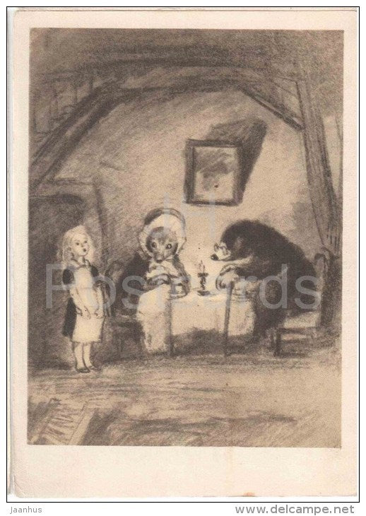 Thumbelina - girl - mouse - mole - Fairy Tale by Hans Christian Andersen - 1956 - Russia USSR - unused - JH Postcards