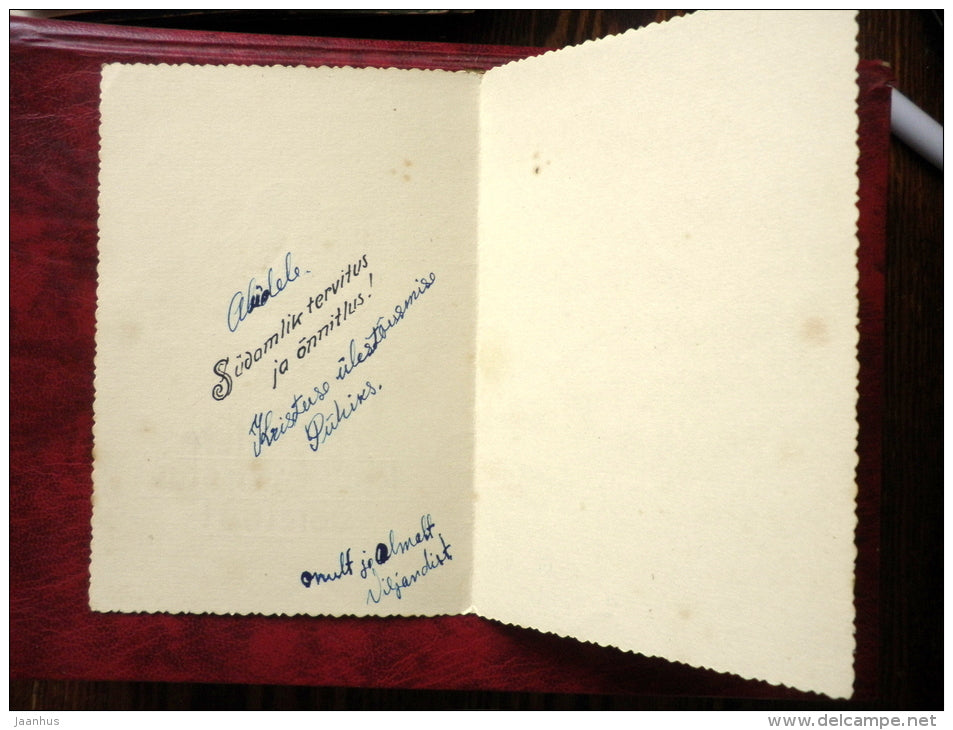 Easter greeting card - handmade - 1920s-1930s - Estonia - used - JH Postcards