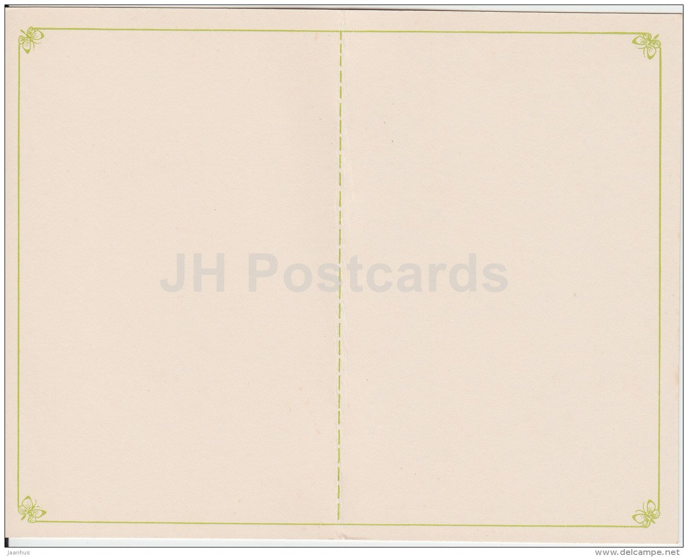 Birthday Greeting card by O. Trendelyeva - deer - butterfly - flowers - 1985 - Russia USSR - unused - JH Postcards