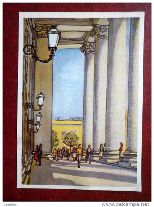 painting by A. Tsesevich , at the main entrance - Bolshoi Theatre, Moscow ,  - russian art - unused - JH Postcards