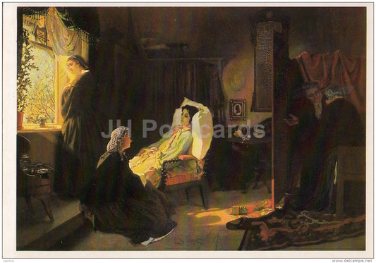 painting by M. Klodt - The Last Spring , 1861 - Russian art - 1985 - Russia USSR - unused - JH Postcards