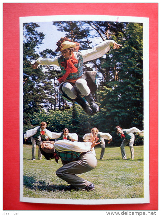 Gaidys (cock) , Lithuanian Folk Dance - Lithuanian Folk Dance - folk costumes - 1979 - USSR Lithuania - unused - JH Postcards