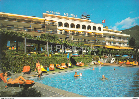 Hotel Ascona - Lago Maggiore - hotel - pool - Switzerland - 1994 - used - JH Postcards