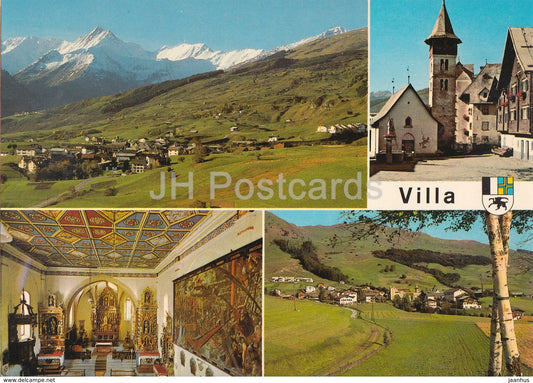 Villa - Val Lumnezia gegen den Piz Terri unten Talkirche Pleif - Switzerland - unused - JH Postcards