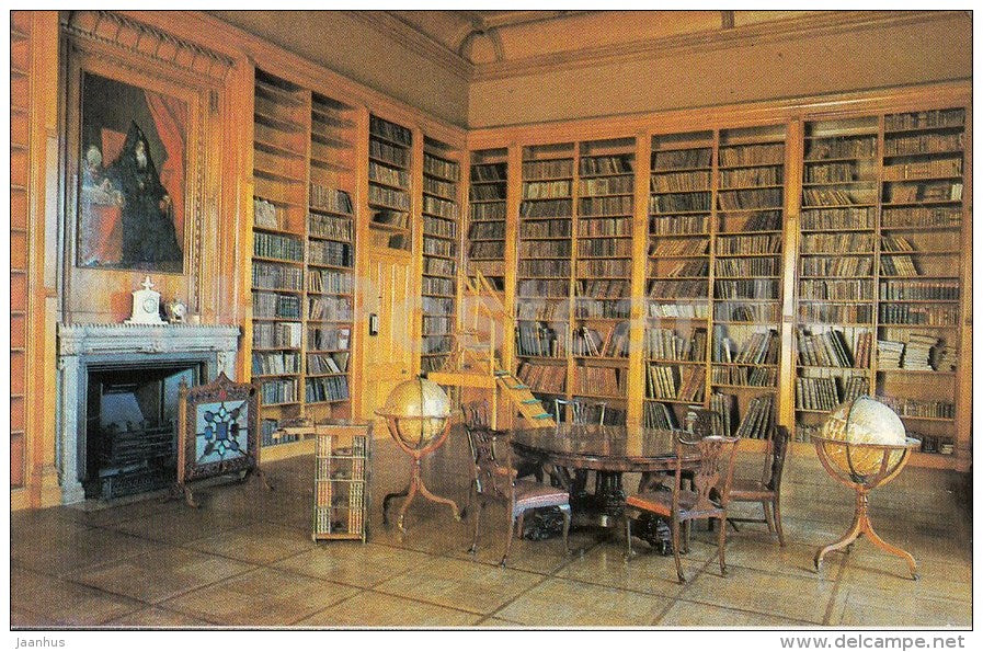 Library - Alupka Palace Museum - Crimea - 1989 - Ukraine USSR - unused - JH Postcards