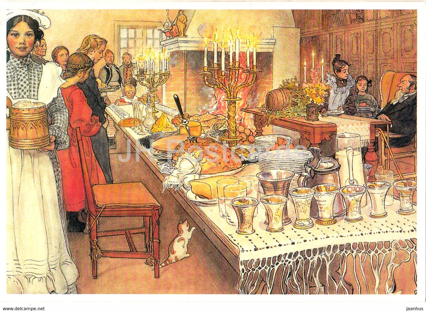 illustration by Carl Larsson - Party Table - 1996 - Germany - unused - JH Postcards