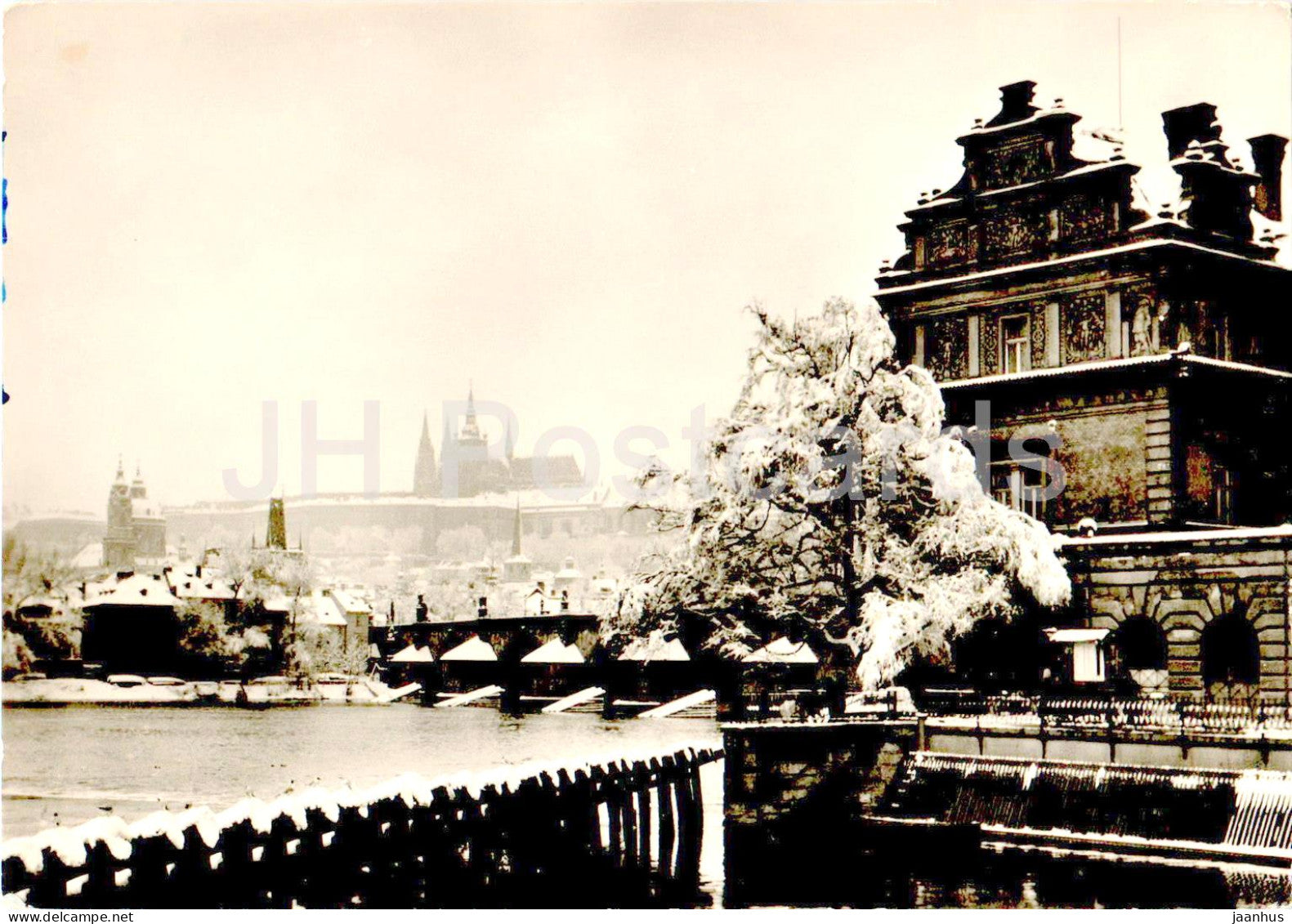 Praha - Prague - Castle - Charles Bridge - Smetana Museum - old postcard - 1959 - Czech Republic - Czechoslovakia - used - JH Postcards