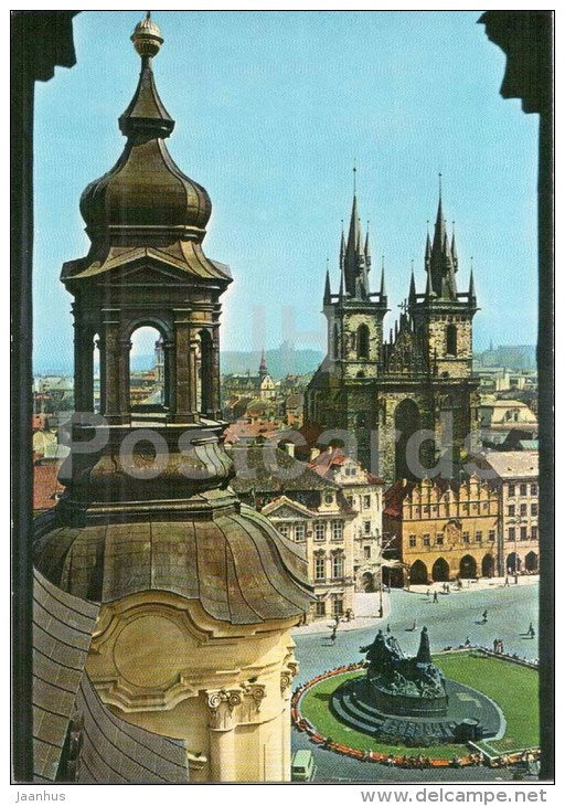 View of Old Town Square - Prague - Praha - Czechoslovakia - Czech - unused - JH Postcards