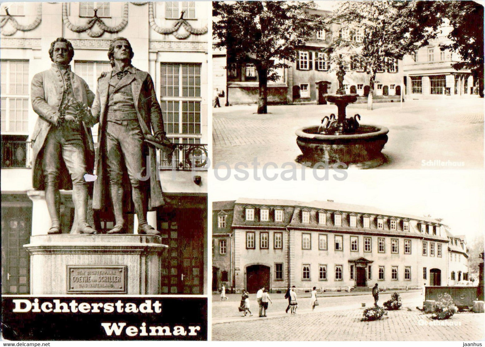 Dichterstadt Weimar - Schillerhaus - Goethehaus - monument -  1970 - Germany DDR - used - JH Postcards