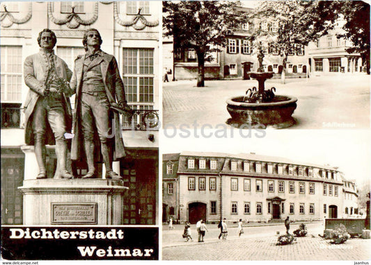 Dichterstadt Weimar - Schillerhaus - Goethehaus - monument -  1970 - Germany DDR - used - JH Postcards