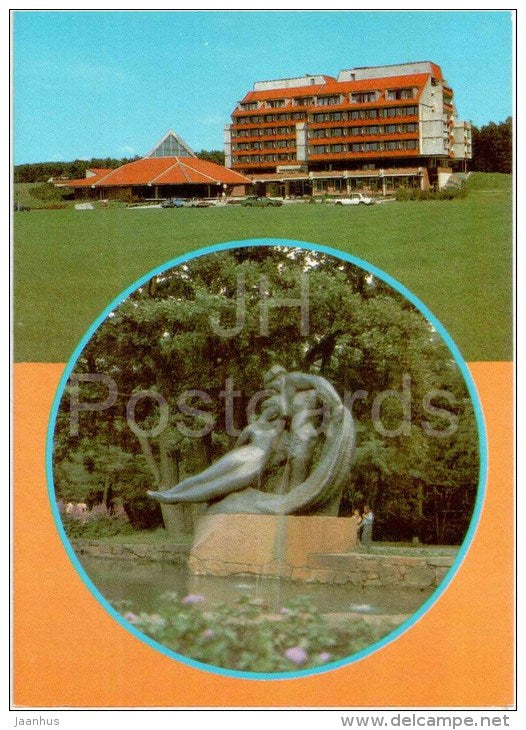 Recreation Base of Sailors Vanagupe - sculpture Jurate and Kastytis - Palanga - 1987 - Lithuania USSR - unused - JH Postcards