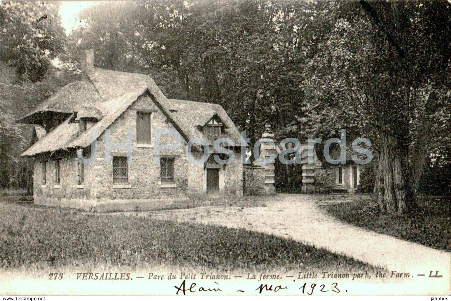 Versailles - Parc du Petit Trianon - La Ferme - The Farm - 273 - old postcard - 1923 - France - used - JH Postcards