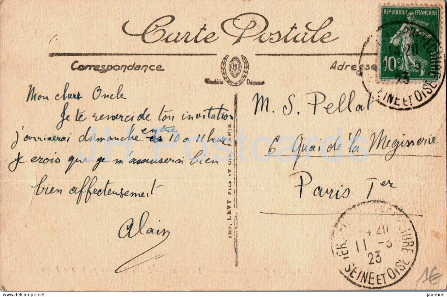 Versailles – Parc du Petit Trianon – La Ferme – Der Bauernhof – 273 – alte Postkarte – 1923 – Frankreich – gebraucht 