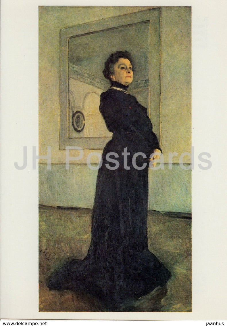 painting by V. Serov - portrait of the actress Maria Nikolaevna Ermolova - Russian art - 1987 - Russia USSR - unused