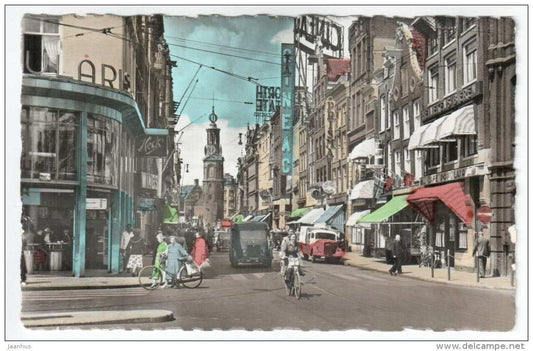 Reguliersbreestraat - Amsterdam - bicycle - cars - Netherlands - Holland - old postcard - unused - JH Postcards