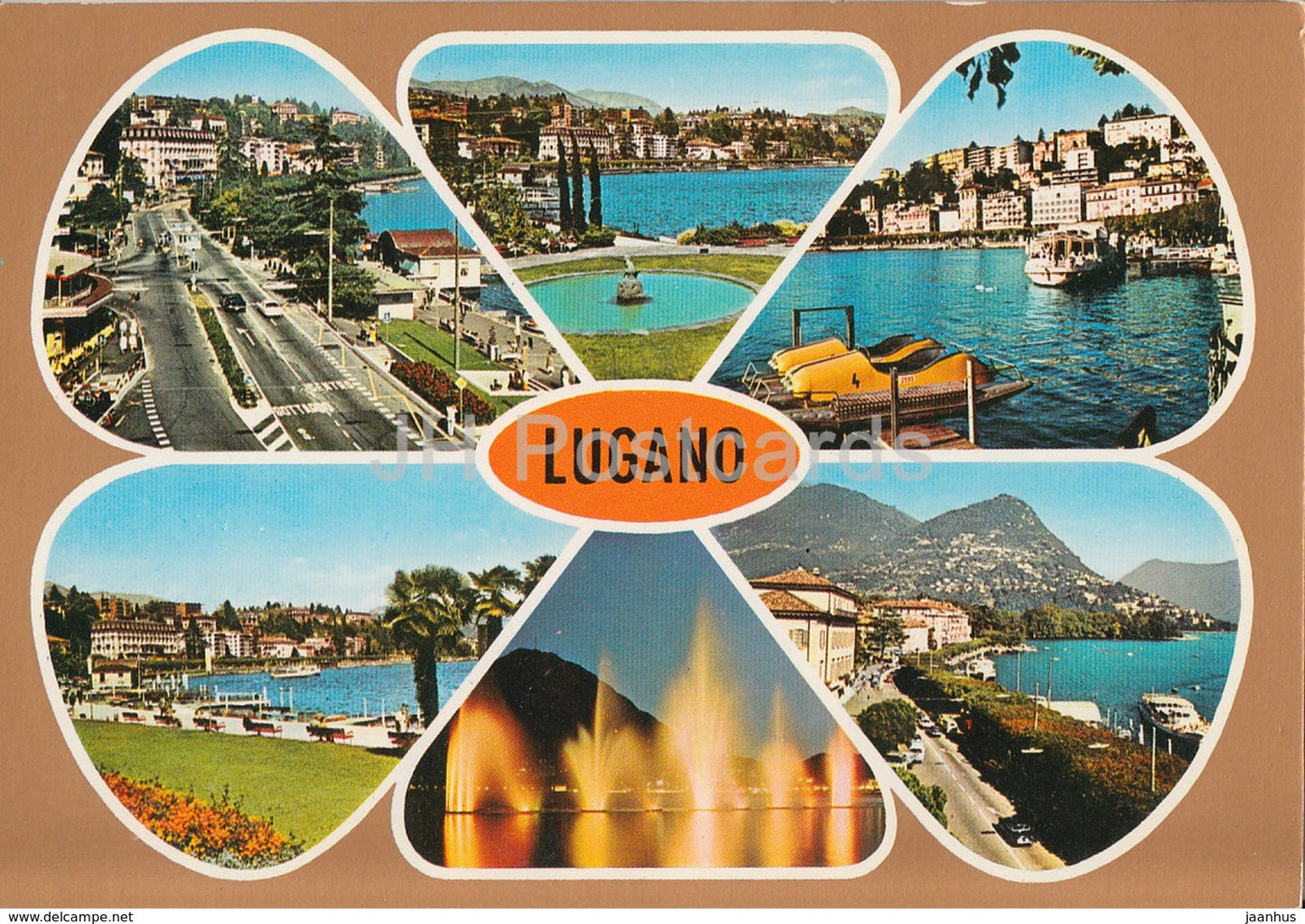 Lugano - multiview - Switzerland - unused - JH Postcards