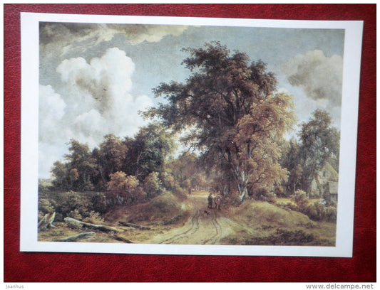 painting by Meindert Hobbema - Road in the Forest - dutch art - unused - JH Postcards