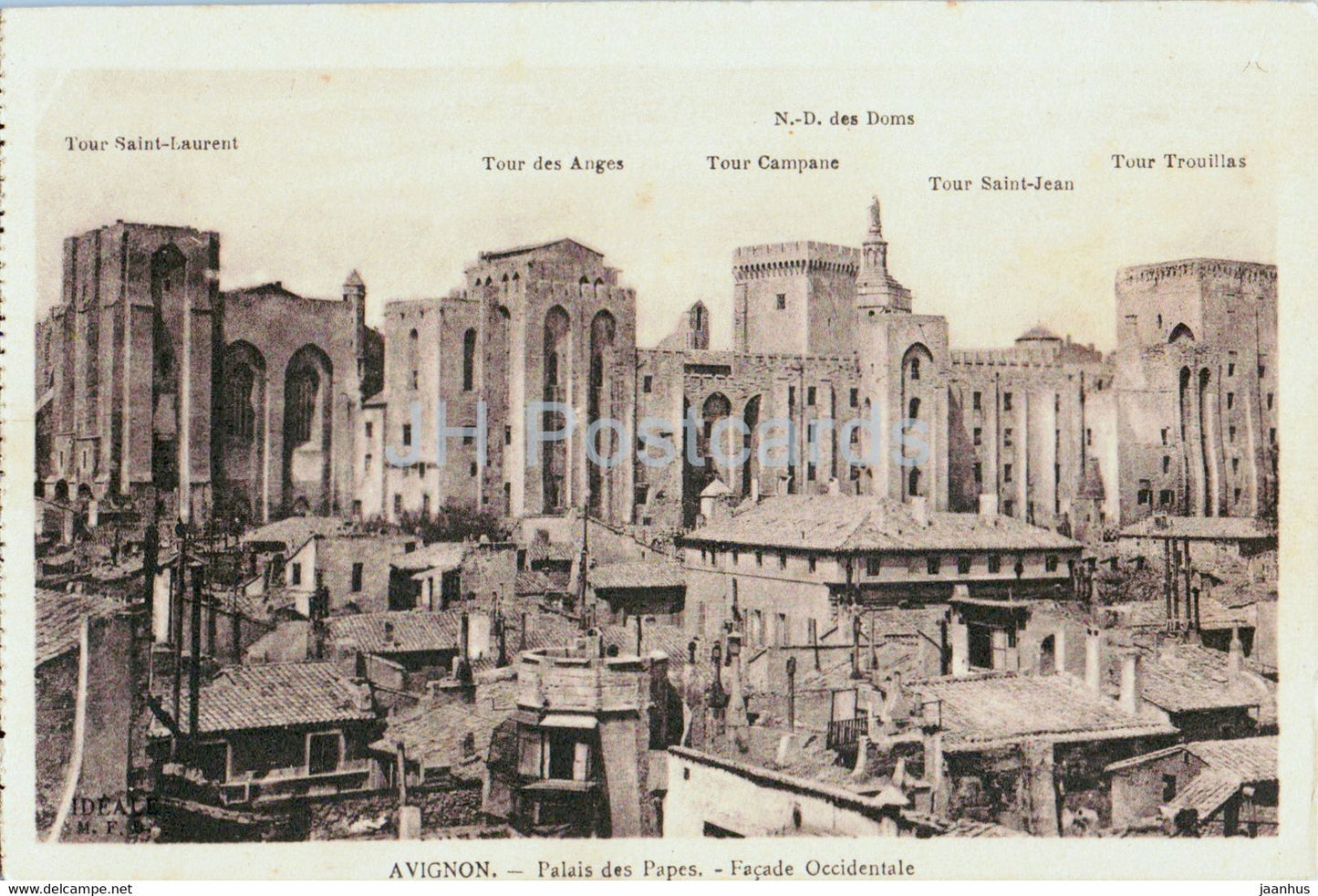 Avignon - Palais des Papes - Facade Occidentale - old postcard - France - unused - JH Postcards