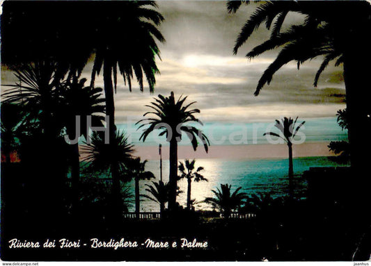 Riviera dei Fiori - Bordighera - Mare e Palme - Sea and Palmiers - 10966 - old postcard - 1956 - Italy - used - JH Postcards