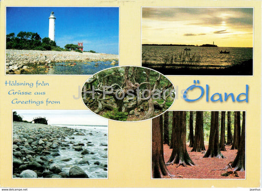 Greetings from Oland - lighthouse - 2004 - Sweden - used - JH Postcards