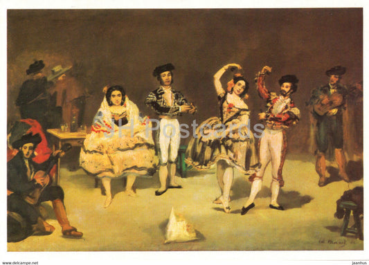 painting by Edouard Manet - Das Spanische Ballet - French art - Germany DDR - unused - JH Postcards