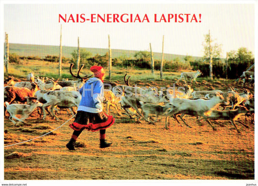 Women Energy from Lapland - reindeer - animals - Finland - unused - JH Postcards
