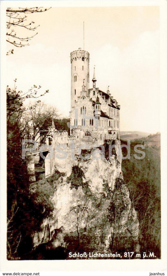 Schloss Lichtenstein 817 m - castle - old postcard - Germany - unused - JH Postcards