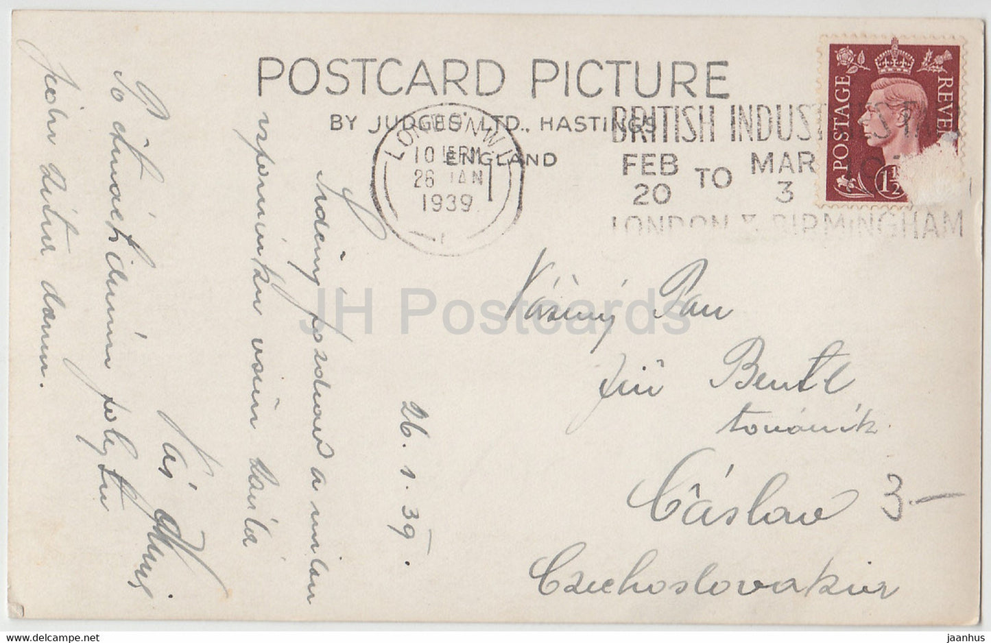 London - The Houses of Parliament and Westminster Bridge - Judges old postcard - 1939 - England - United Kingdom - used
