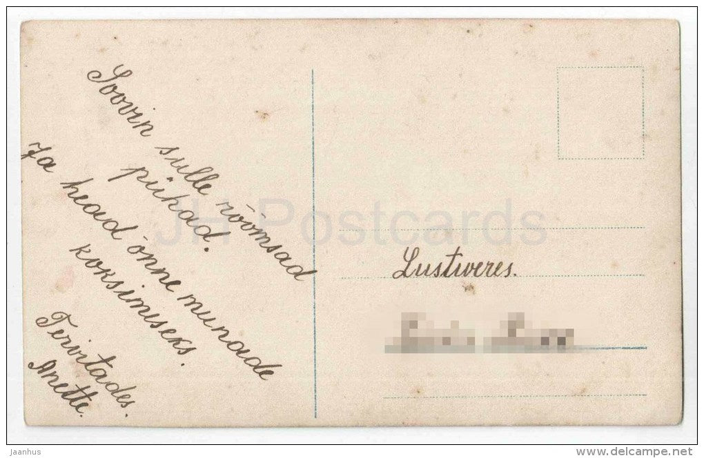 Easter Greeting Card - boy - eggs - carriage - NPG 7983/3 - old postcard - circulated in Estonia - JH Postcards