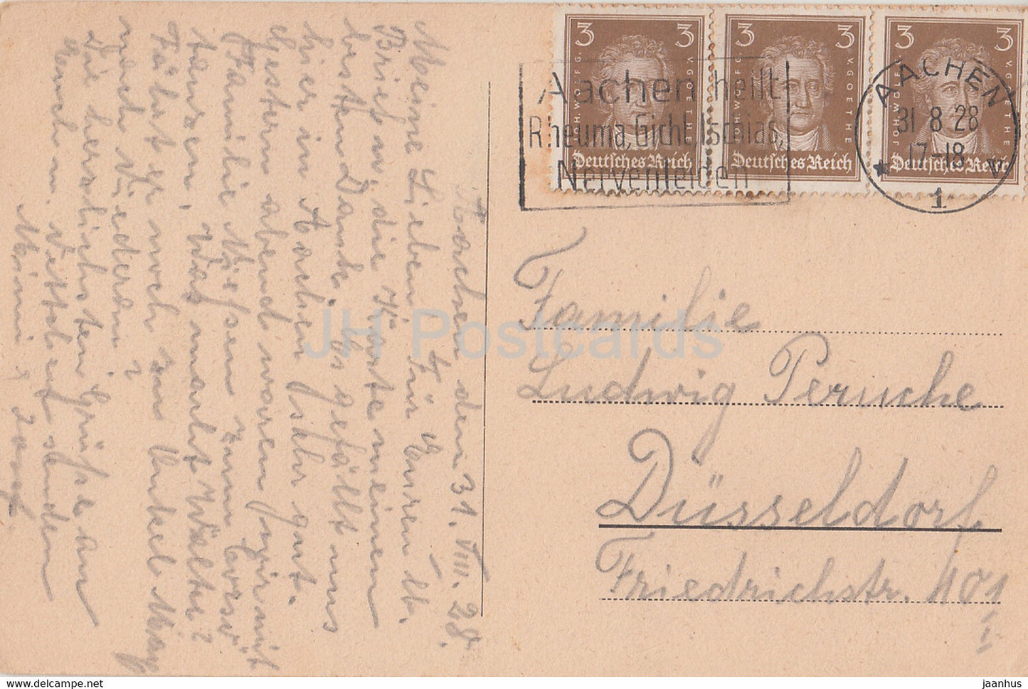 Aachen - Hangeweiher - old postcard - 1928 - Germany - used