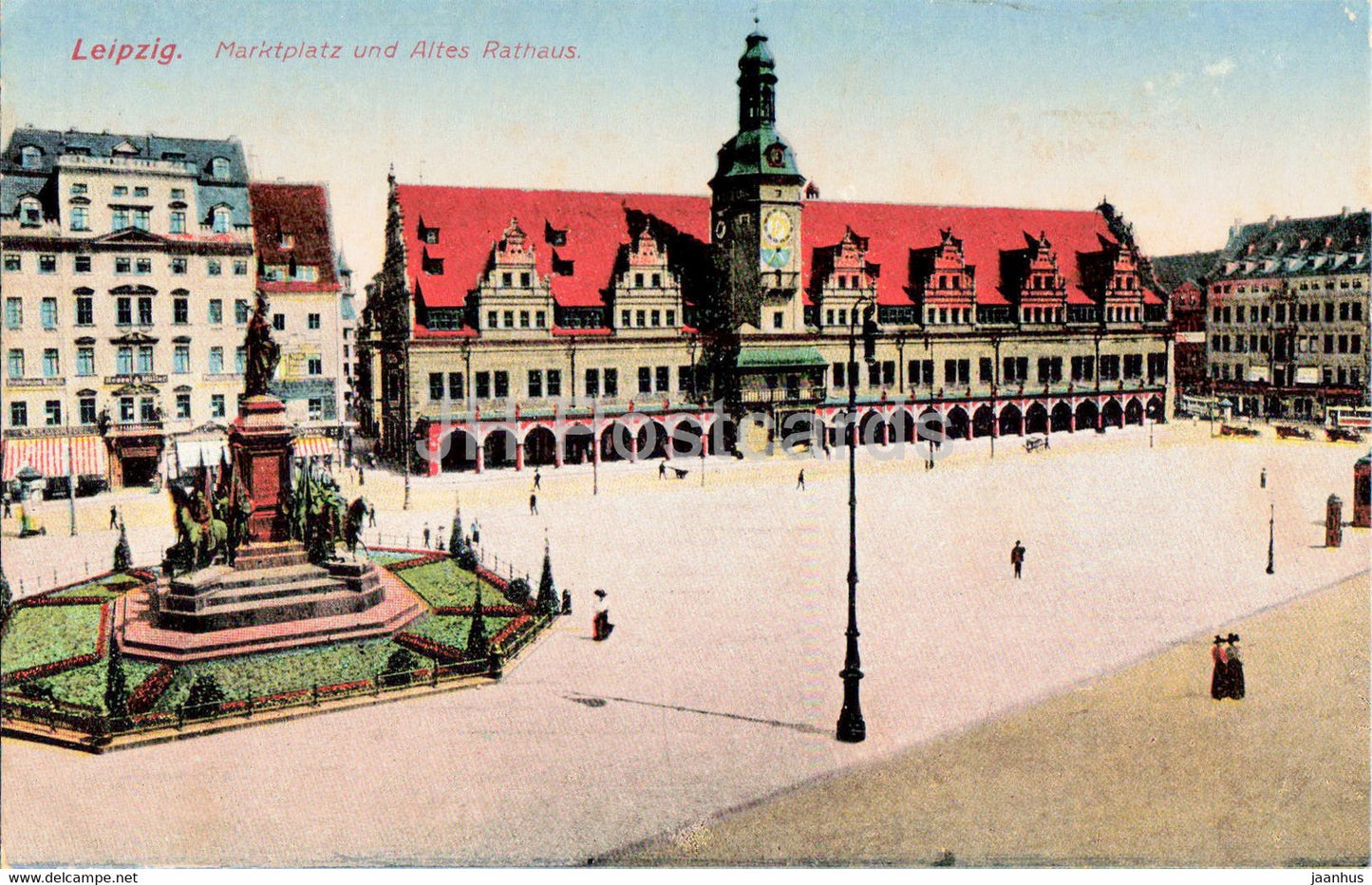 Leipzig - Marktplatz und Altes Rathaus - town hall - 26 - old postcard - Germany - unused - JH Postcards