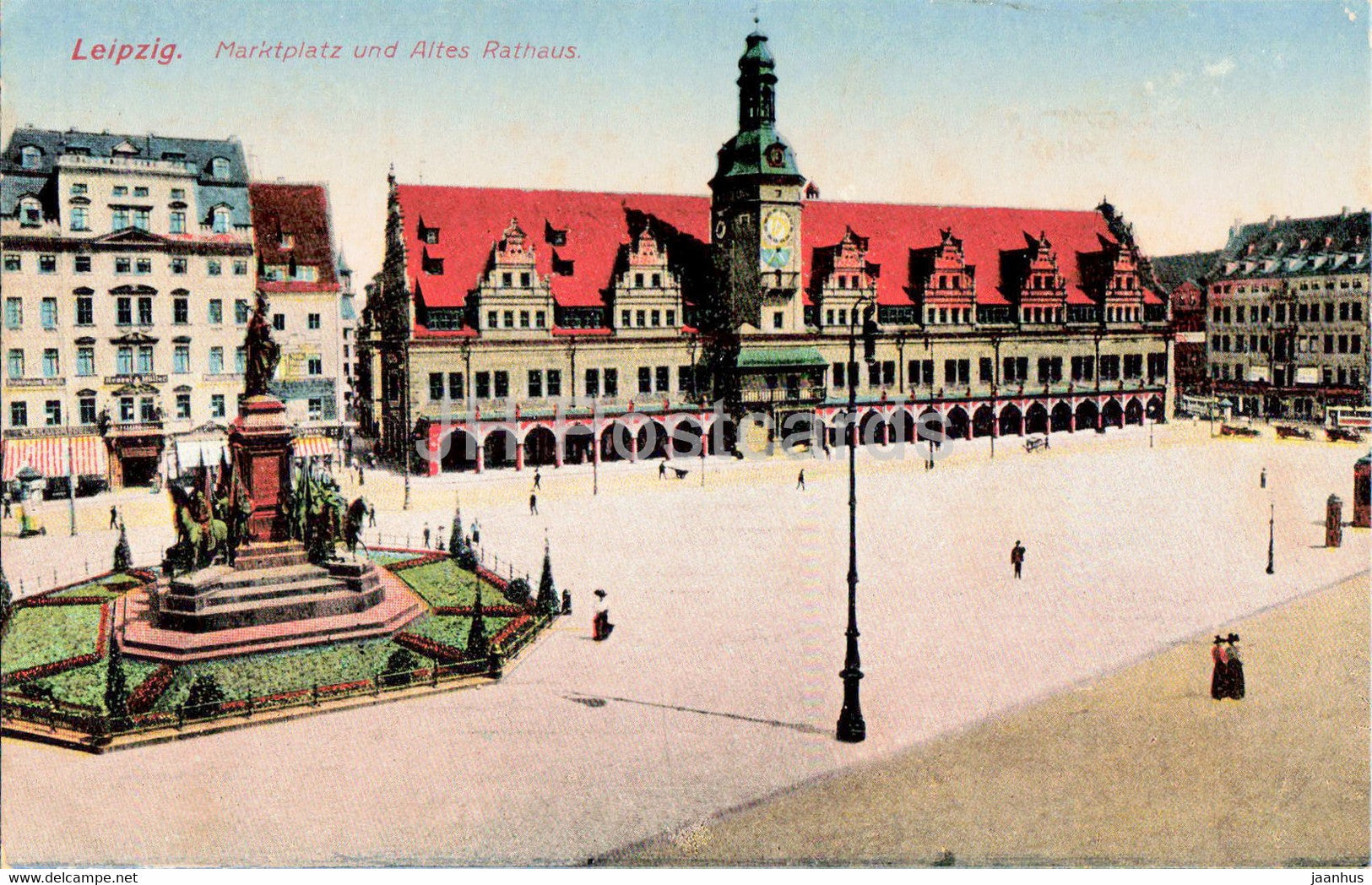 Leipzig - Marktplatz und Altes Rathaus - town hall - 26 - old postcard - Germany - unused - JH Postcards