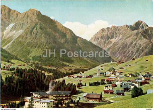 Hirschegg 1124 m - im Kleinen Walsertal - Elferkopf - Zwolferkopf - Widderstein - old postcard - Austria - used - JH Postcards