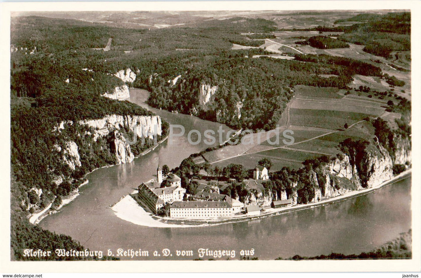Kloster Weltenburg b Kelheim a D vom Flugzeug aus - cloister - old postcard - Germany - unused - JH Postcards