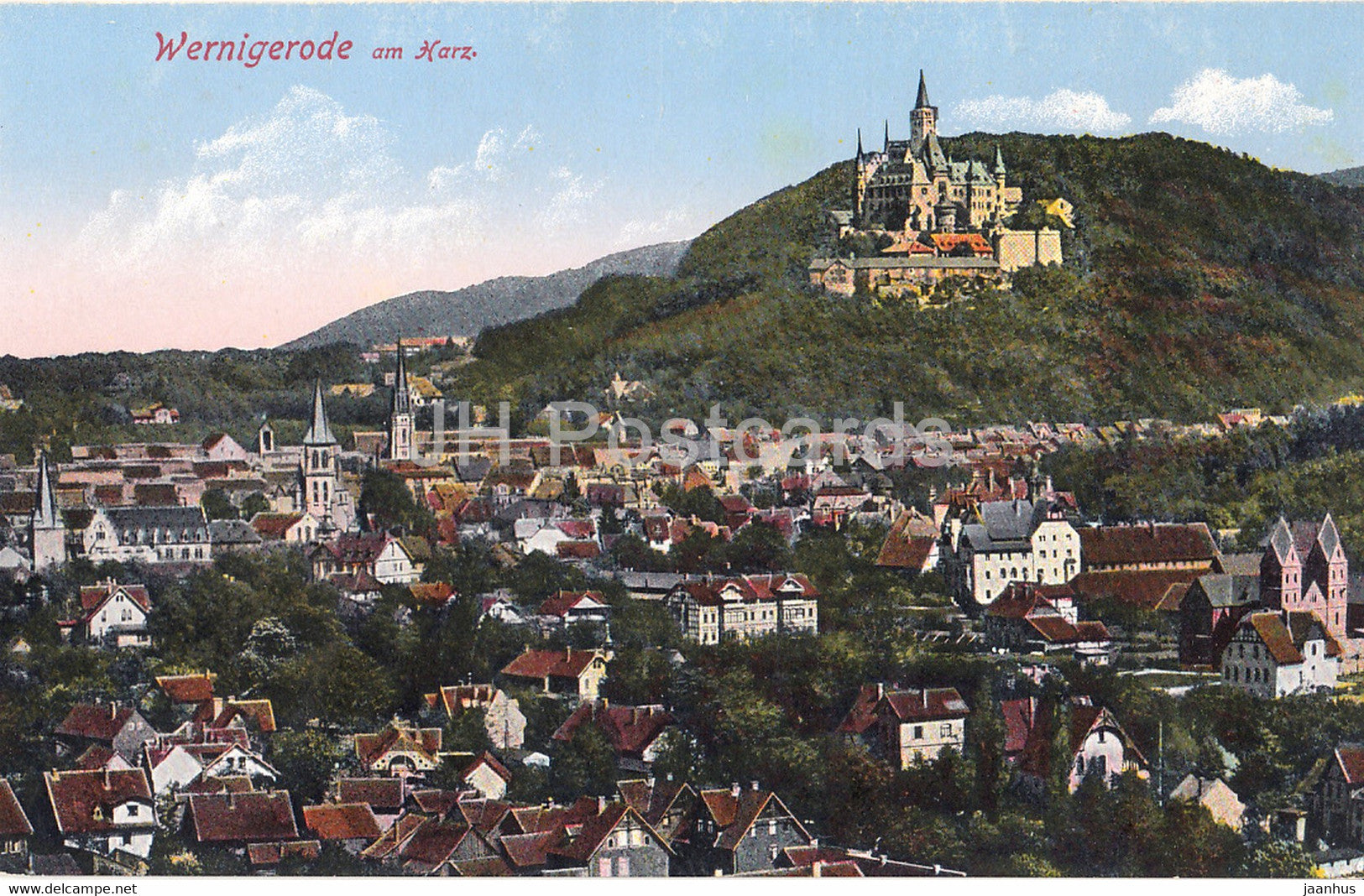 Wernigerode a Harz - Schloss - castle - 6813 - old postcard - 1927 - Germany - used - JH Postcards