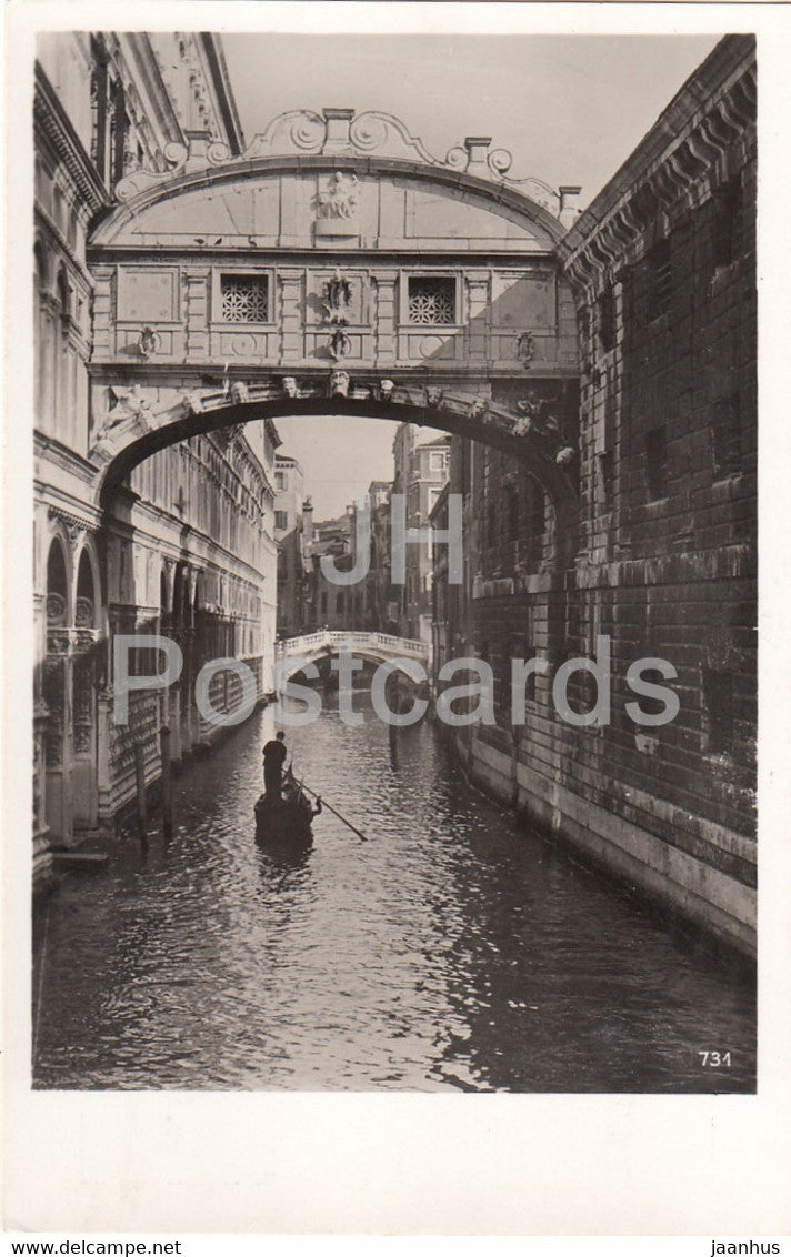 Venezia - Vendig - Venice - Ponte dei Sospiri - The Bridge of Sighs - 731 - old postcard - Italy - unused - JH Postcards