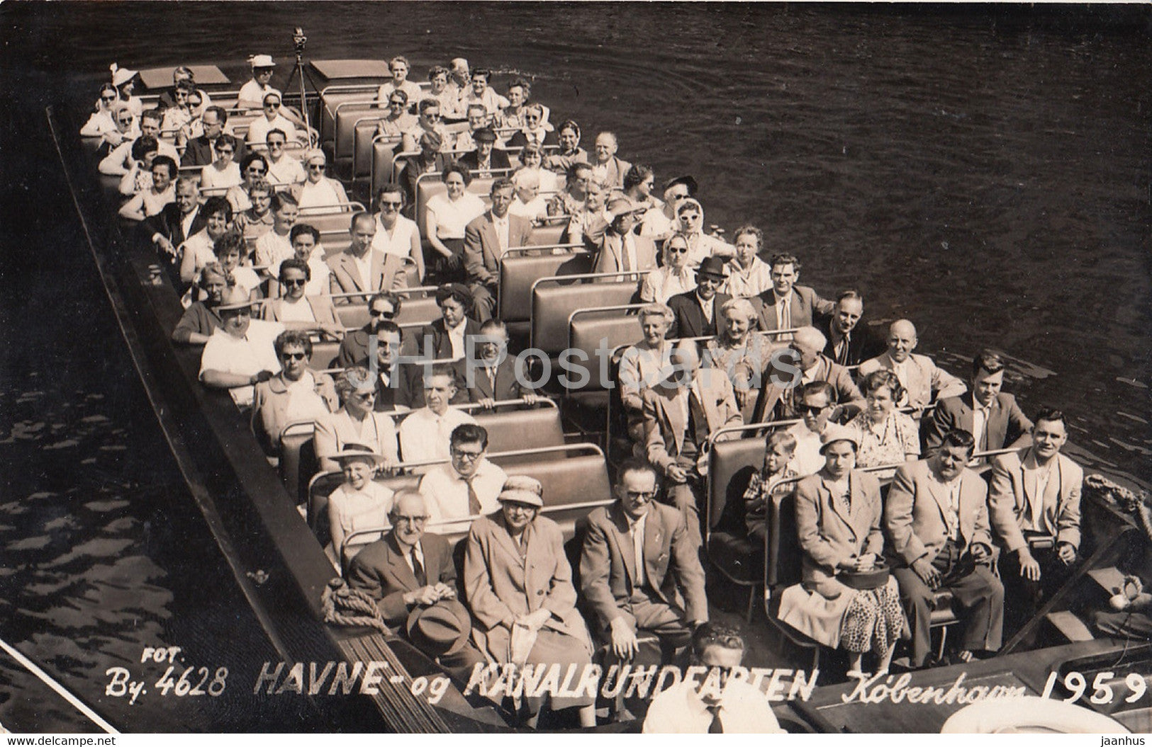 Copenhagen - Havne og Kanalrundfarten - Garden and the Canal Tour - boat - 4628 - old postcard - Denmark - unused - JH Postcards