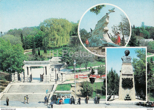 Sevastopol - Malakhov Mound - monument to the pilots of Air Force - monument to Koshka - Crimea - Ukraine USSR - unused - JH Postcards