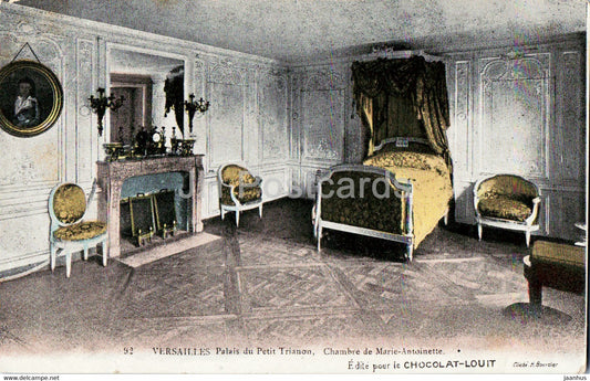 Versailles - Palais du Petit Trianon - Chambre de Marie Antoinette - 92 - old postcard - France - unused - JH Postcards