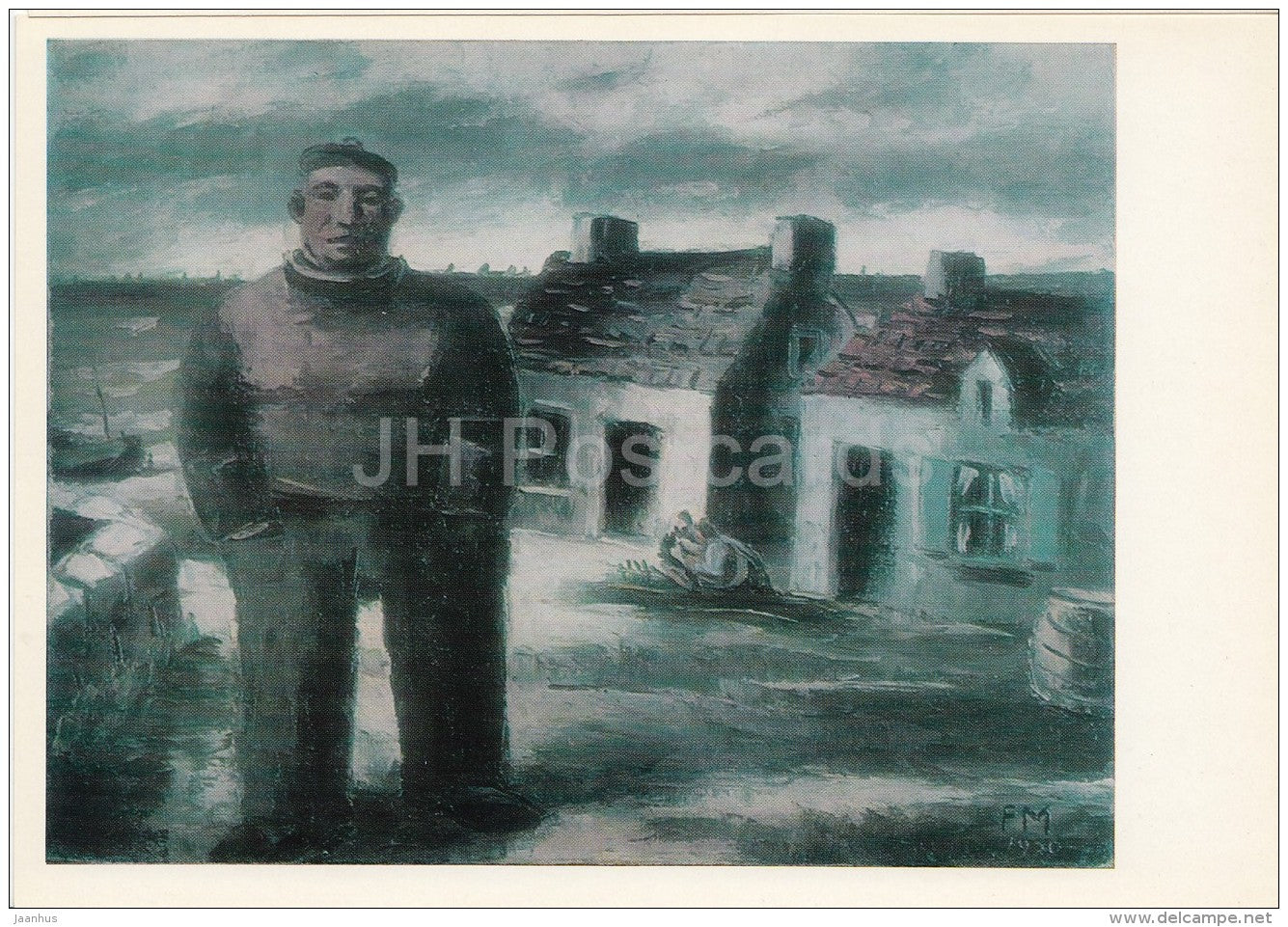 painting by Frans Masereel - Sailor , 1930 - Belgian art - large format - 1974 - Russia USSR - unused - JH Postcards