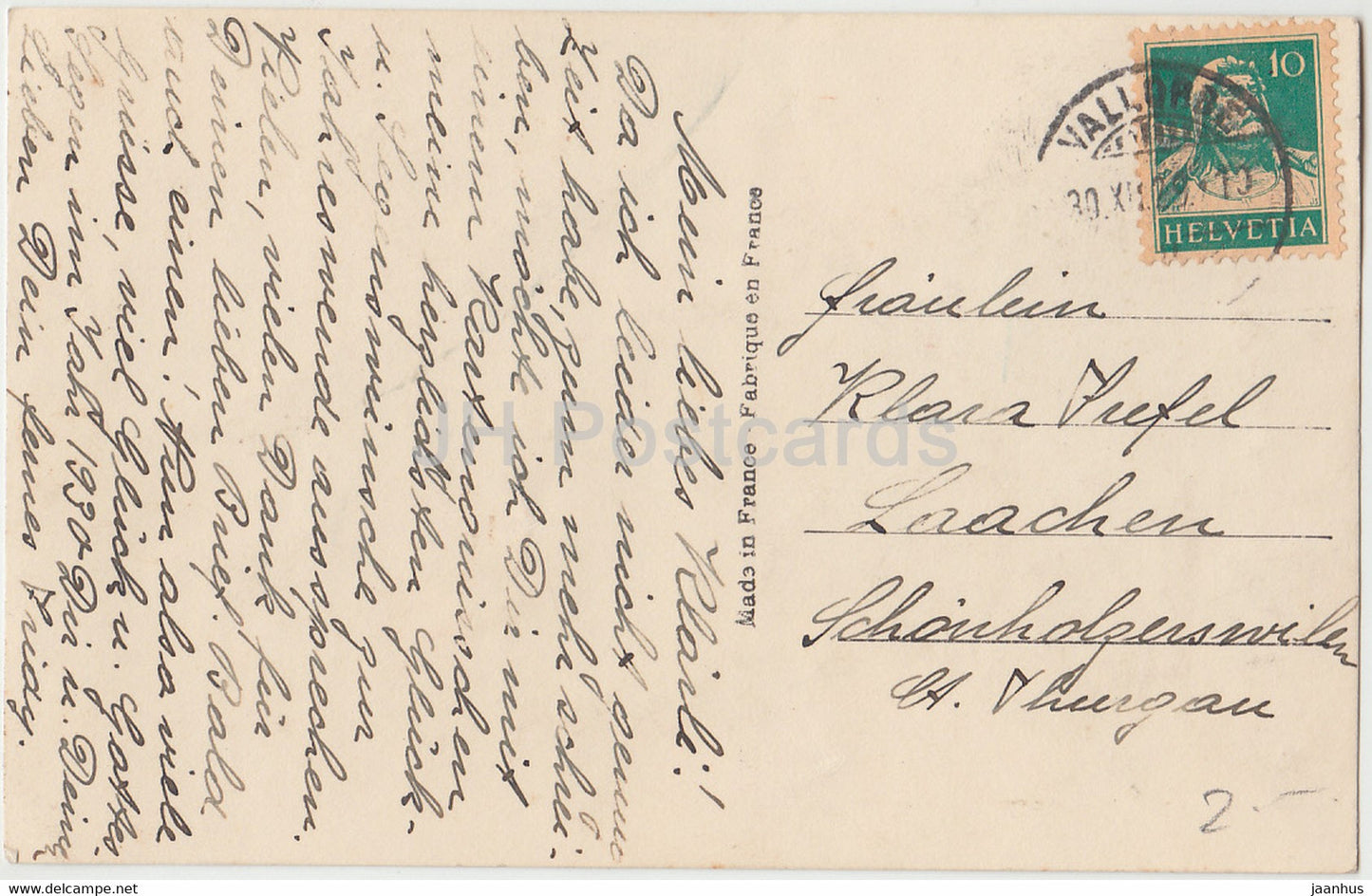 New Year Greeting Card - Bonne Annee - flowers - Church - Dede Paris 1590 - old postcard - 1929 - France - used